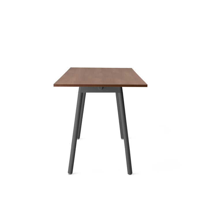 Modern wooden tabletop with black metal legs isolated on white background. (Walnut-72&quot; x 36&quot;)