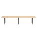 Modern minimalist light wood conference table with black legs on a white background. (Natural Oak-144&quot; x 36&quot;)