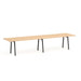 Modern minimalist wooden table with black legs on white background. (Natural Oak-144&quot; x 36&quot;)
