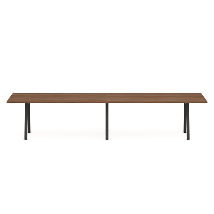 Modern minimalist wooden table on a white background (Walnut-144&quot; x 36&quot;)
