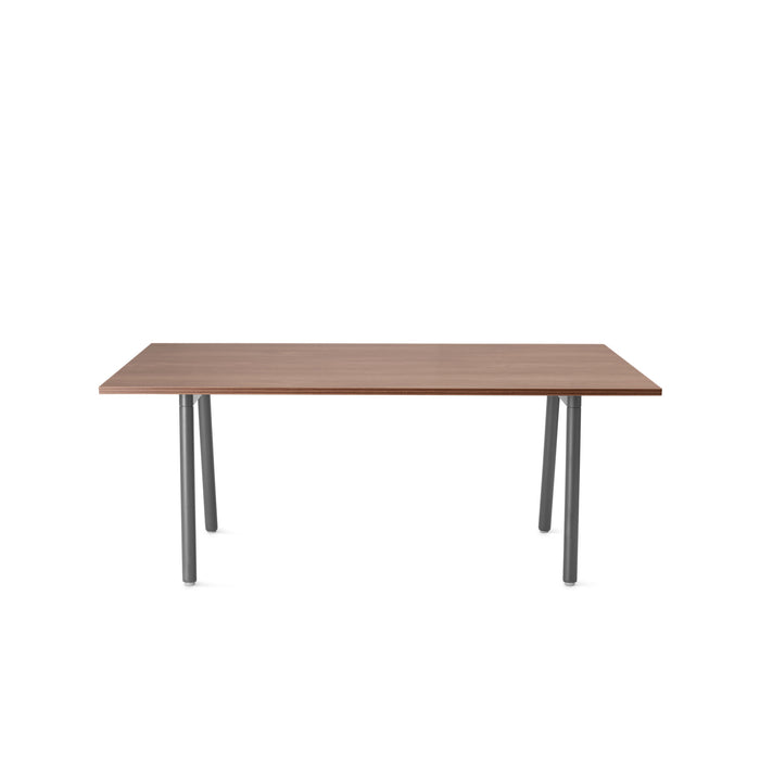 Modern wooden table with metal legs isolated on white background. (Walnut-72&quot; x 36&quot;)