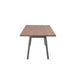 Modern square wooden table with black metal legs on white background. (Walnut-72&quot; x 36&quot;)