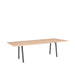 Modern wooden table with black legs on a white background. (Natural Oak-96&quot; x 42&quot;)