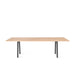 Simple modern wooden table with black metal legs on white background. (Natural Oak-96&quot; x 42&quot;)