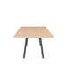 Modern wooden table with black legs on a white background. (Natural Oak-96&quot; x 42&quot;)