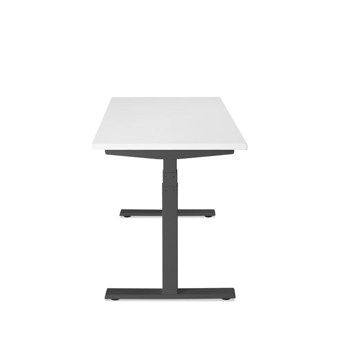 Modern white adjustable standing desk isolated on a white background (White-57&quot;)(White-57&quot;)