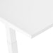 Corner of a white minimalist table against a white background. (White-57&quot;)(White-47&quot;)(White-60&quot;)