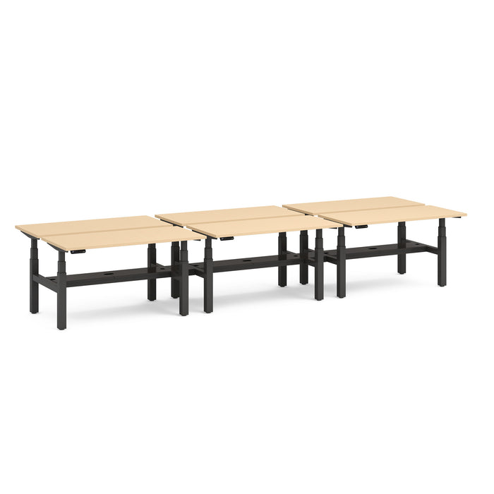Three beige portable folding tables isolated on white background. (Natural Oak-47&quot;)