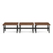 Three modern wooden benches with black metal legs isolated on a white background. (Walnut-47&quot;)