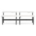 Two modern white and black outdoor picnic tables on a white background. (White-60&quot;)