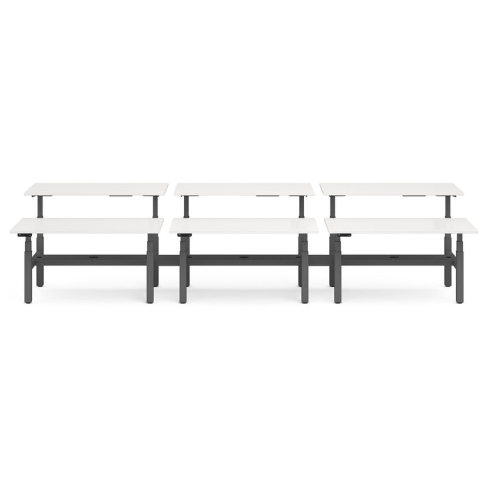 Three modern white picnic tables on a white background (White-60&quot;)