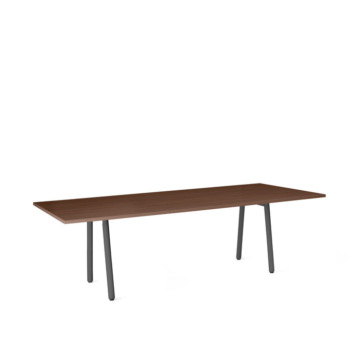 Modern minimalist wooden table on a white background. (Walnut-96&quot; x 42&quot;)