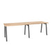Modern minimalist wooden table with black legs on white background. (Natural Oak-47&quot;)