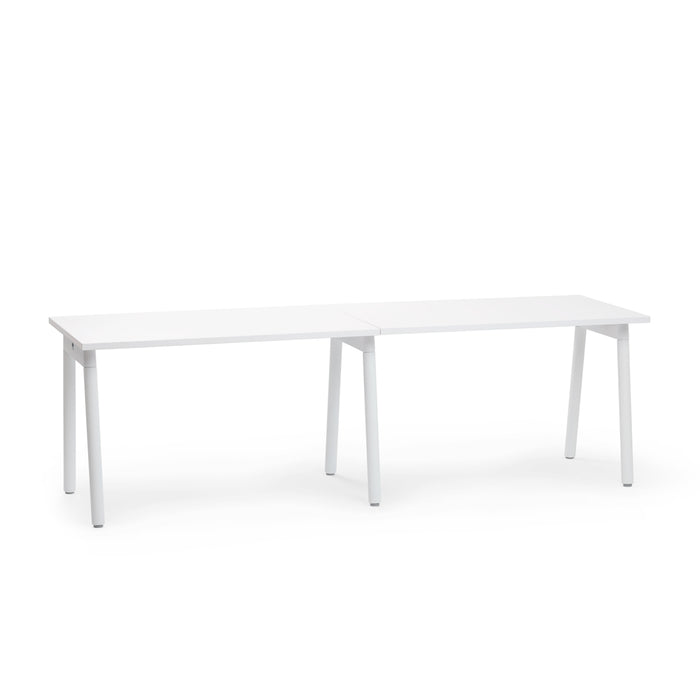 Modern white L-shaped office desk isolated on white background. (White-47&quot;)