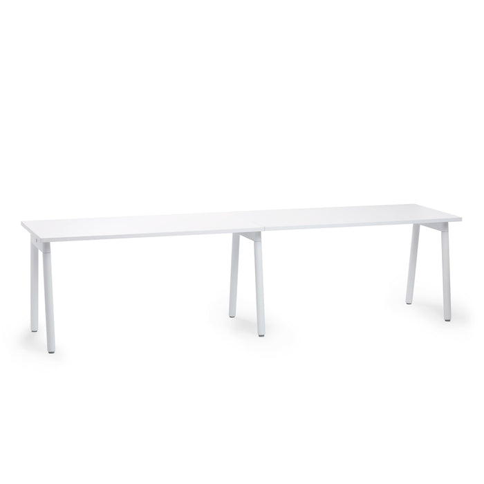 White modern modular office desk isolated on white background. (White-57&quot;)