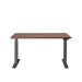 Adjustable height desk with a brown tabletop and black legs on a white background. (Walnut-47&quot;)