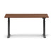 Modern adjustable height desk with a brown wooden top and black metal legs (Walnut-60&quot;)