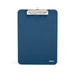 Blue clipboard with silver clip on white background. (Slate Blue)