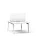 Modern white office desk with privacy panel on a white background. (45&quot;)