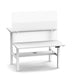 White modern ergonomic office desk with adjustable height on a white background. (45&quot;)