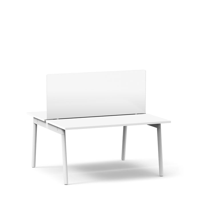 Modern white office desk with clean design on a white background. (55&quot;)