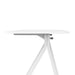 Modern minimalist white desk against a white background. (White)
