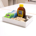 Office tea and honey station with various tea bags and honey bottle (White)