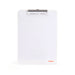 White clipboard with blank lined paper on a white background. (White)
