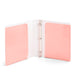 Pink three-ring binder open on white background (Blush)