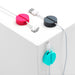 Colorful cable clips holder for organizing wires on white background. (White)