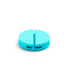 Blue round pill splitter on a white background. (Aqua)