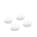 Four white cable management clips on a white background (White)