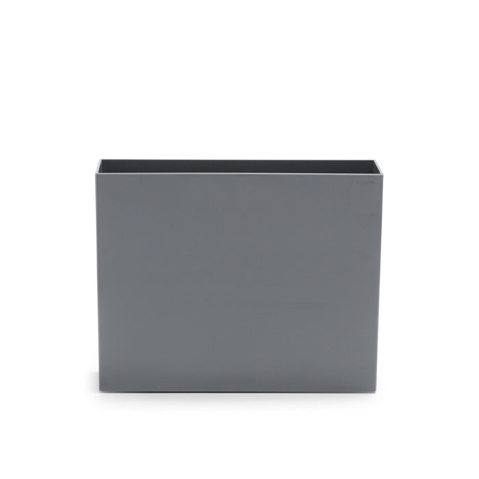 Gray square planter box on a white background. (Dark Gray)
