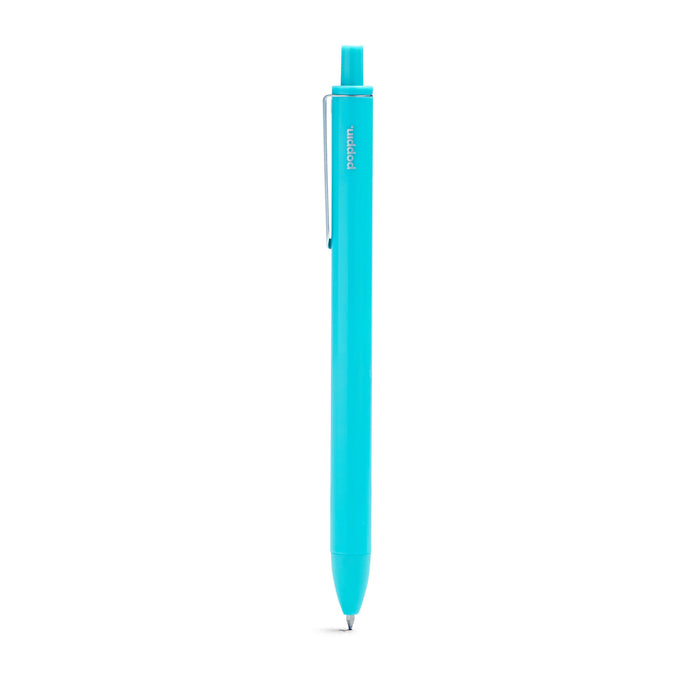 Bright turquoise ballpoint pen isolated on white background (Aqua-Blue)