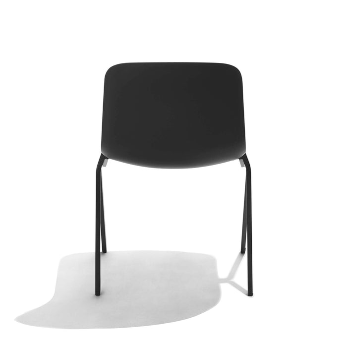 Modern black chair with metal legs on white background. (Black)