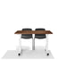 Modern office table with two chairs on white background (Black)