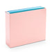 Pink office folder with blue sheets isolated on white background. (Blush)