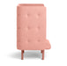 Pink tufted wingback dining chair with wooden legs isolated on white background. (Blush-Blush)(Gray-Blush)