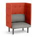 High-back privacy armchair in red and gray colors with modern design on a white background. (Gray-Brick)