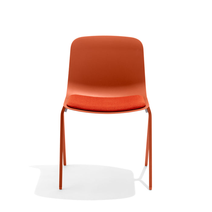 Orange modern designer chair on white background (Brick)