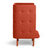 Red fabric high-back chair with button details on white background. (Brick-Brick)(Dark Gray-Brick)(Gray-Brick)