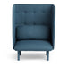 Modern blue high-back armchair isolated on white background (Dark Blue-Dark Blue)(Dark Gray-Dark Blue)(Gray-Dark Blue)