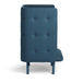 Blue upholstered high-back dining chair with tufted details on white background. (Dark Blue-Dark Blue)(Dark Gray-Dark Blue)(Gray-Dark Blue)