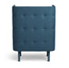 Blue fabric upholstered headboard with button tufted design and wooden legs (Dark Blue-Dark Blue)(Dark Gray-Dark Blue)(Gray-Dark Blue)