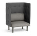 Modern high-back privacy chair in gray fabric with cushion (Gray-Dark Gray)