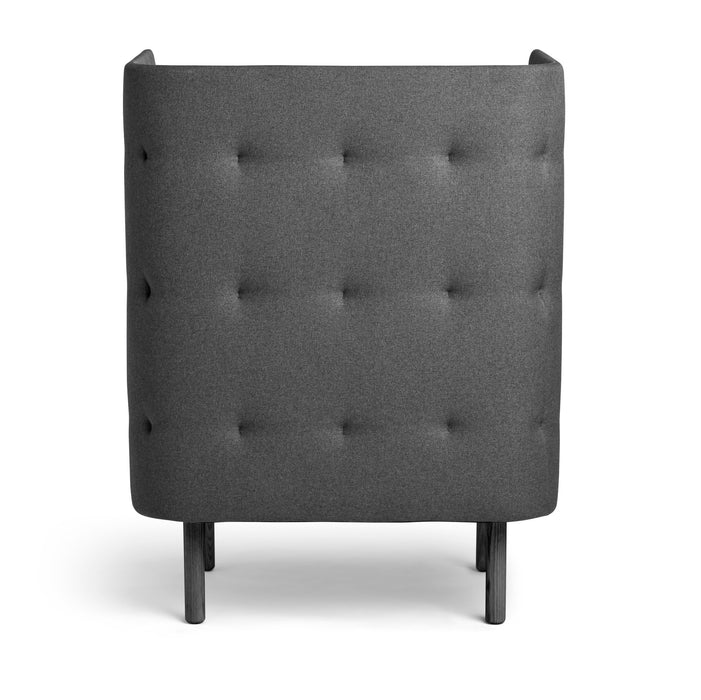 Gray upholstered headboard with button tufting isolated on white background. (Brick-Dark Gray)(Dark Blue-Dark Gray)(Dark Gray-Dark Gray)(Gray-Dark Gray)(Teal-Dark Gray)