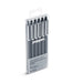 Pack of 6 Poppin retractable gel luxe pens with gray barrels on (Dark Gray-Black)