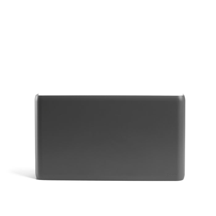 Sleek modern external hard drive isolated on a white background. (Dark Gray)