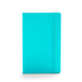 Bright turquoise notebook with elastic closure on a white background. (Aqua)