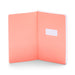 Open coral-colored notebook with blank pages on white background (Blush)